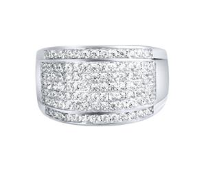 Sterling 925 Silver Pave Ring - ROUND ICE