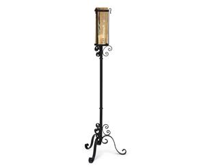 Tall Iron Glass Candle Stand