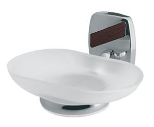Wall Mounted Grip Tempered Glass Soap Dish Plate Bathroom Chromed Zamak