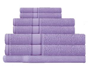 100% Combed Cotton 7 Pieces Bath Sheet Set Lilac