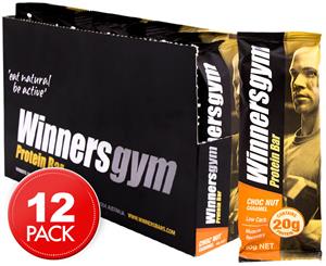 12 x Winners Gym Protein Bars Choc Nut Caramel 50g
