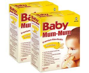 2 x Baby Mum-Mum Baby Banana Rice Rusks 18pk