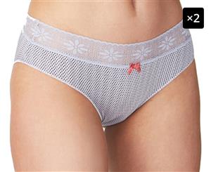 2 x Cotton On Body Women's High Waist Super Soft Bikini Brief - Lilac Spot