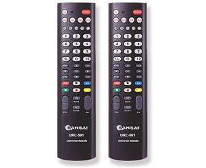 2PK Sansai 5in1 Universal TV Remote Replacement for Television/VCR/SAT/CBL/DVD