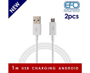 2X 1M Usb Charging Cable Micro Usb Connector For Samsung Htc Sony Windows