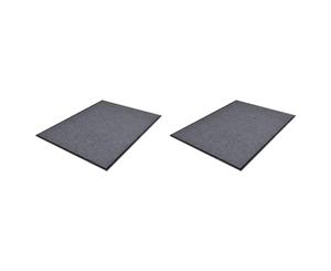 2x Door Mat 90x60cm PVC Grey Outdoor Welcome Flooring Entrance Doormat
