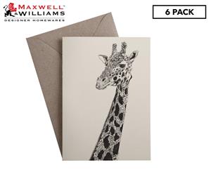 6 x Maxwell & Williams Marini Ferlazzo Greeting Card - African Giraffe