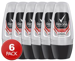 6 x Rexona Men Roll-On Antiperspirant Deodorant Motion Sense Antibacterial Defence 50mL