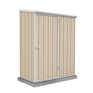 Absco Sheds 1.52 x 0.78 x 1.95m Space Saver Single Door Shed - Classic Cream
