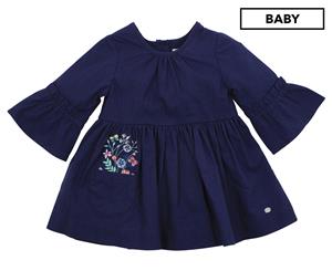 Bb By Minihaha Baby Olivia Embroidered Dress - Navy