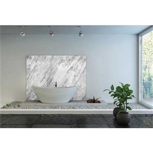 Bellessi 300 x 900 x 4mm Motiv Polymer Bathroom Panel - Grey Marble