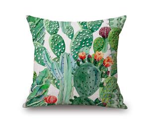 Cactus on Green Plants Cotton & linen Pillow Cover 81769