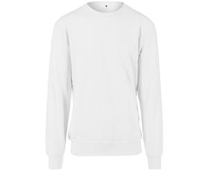 Cotton Addict Mens Light Crew Neck Casual Cotton Sweatshirt - White