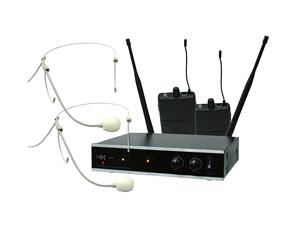 E-Lektron IU-2082HS digital UHF wireless microphone system 2x headset microphone wireless set