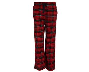 Forever Dreaming Womens/Ladies Tartan Checked Pyjama Bottoms/Lounge Pants (Red) - N1099