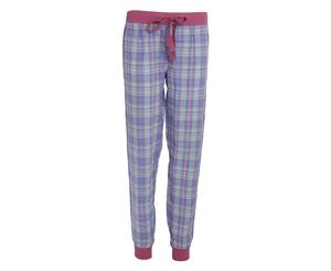 Foxbury Womens/Ladies Woven Check Lounge Trousers (Pink Check) - N1132