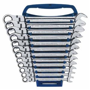 GEARWRENCH 12pt Metric Flex Head Ratcheting Wrench Set 12pcs w/ BONUS 12pt SAE Flex Head Wrench Set 8pcs