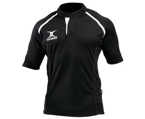 Gilbert Rugby Mens Xact Game Day Short Sleeved Rugby Shirt (Black) - RW5397