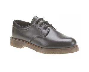 Grafters Mens Smooth Leather Uniform Shoes (Black) - DF1188