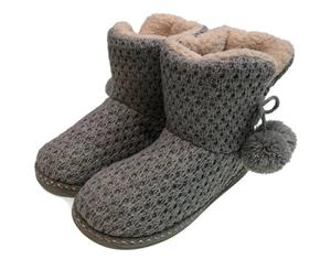 Grosby Invisible Support Tina Knitted Foam Slippers - Grey - Grey