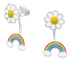Kids Rainbow Daisy Earrings for Girls