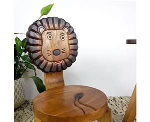 Lion Wooden Kids Chair Children Toddler Play Back Chair MANGO TREES Furniture
