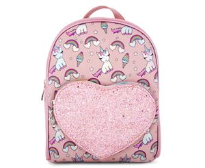 OMG Accessories Kids' Unicorn Hologram w/ Heart Pocket Mini Backpack - Berry