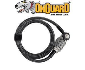 OnGuard Bike Lock Combo - 5809 OG - Light Up Coiled Cable - 150cm x 8mm