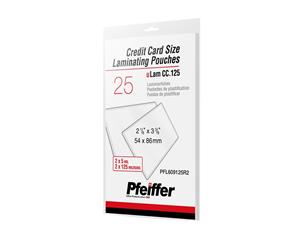 Pfeiffer Credit Card Size Laminating Pouches 5 Mil (125 Mic) 25-Pack (R)