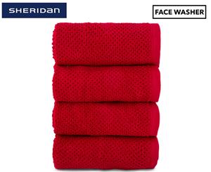 Sheridan Austyn Face Washer 4-Pack - Poppy