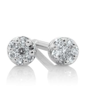 Stud Earrings with Diamonds in 10ct White Gold