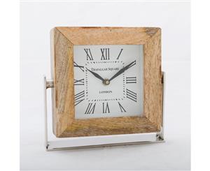 TRAFALGAR SQUARE LONDON 15cm Desk Clock - Timber Surround with White Face