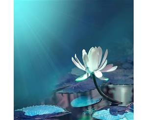 Water Lily-Blue Canvas Print Wall Art