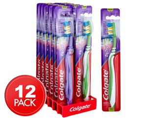 12 x Colgate ZigZag Toothbrushes Medium - Assorted Colours