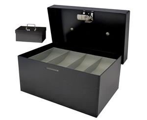 209mm Portable Sturdy Metal Cash/Money Box No.08 Organiser/Coins tray/key lock
