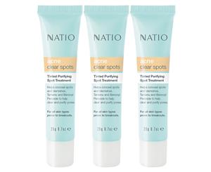 3 x Natio Acne Clear Spots Tinted Purifying Spot Treatment 20g