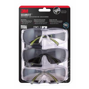 3M Securefit 400 Series Safety Eyewear - 3 Pack
