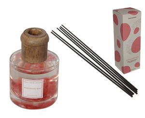 90ml / 25cm Pomegranate Premium Aromatherapy Diffuser with Gemchips in Gift Box - Clear