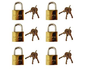 AB Tools 6 x 50mm Shackle Brass Padlock / Security / Lock Gate Door Shed AT089
