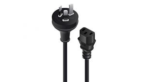 Alogic 2m Aus 3 Pin Mains Plug to IEC C13 - Male to Female Cable