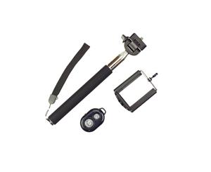 Bluetooth Remote Control Extendable Selfie Stick Monopod For Iphone Samsung Black