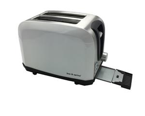 Bos & Sarino 2 Slice White Stainless Steel Toaster