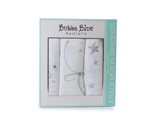 Bubba Blue Wish Upon A Star 3pk Muslin Swaddle Wraps