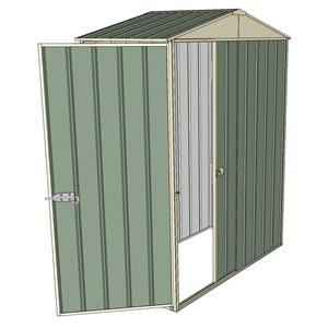 Build-a-Shed 1.5 x 0.8 x 2.3m Single Sliding Door Gable Shed with Single Hinged Side Door - Green