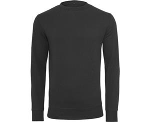 Cotton Addict Mens Light Crew Neck Casual Cotton Sweatshirt - Black