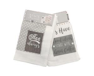 Country Club Pack of 3 Tea Towels Coffee