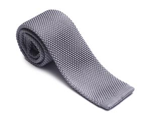 Decked-Up Men's Knitted Tie - Silver