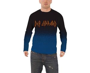 Def Leppard Jumper Sweater Classic Band Logo Official Mens Dip Dye - Multi