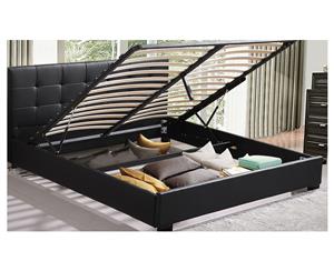Deluxe Queen Gas Lift Storage PU Leather Bed Frame