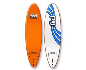 FIND 7Ɔ'' Tuffrap Soft Surfboard Thruster NEON ORANGE - 3 Fin - Orange